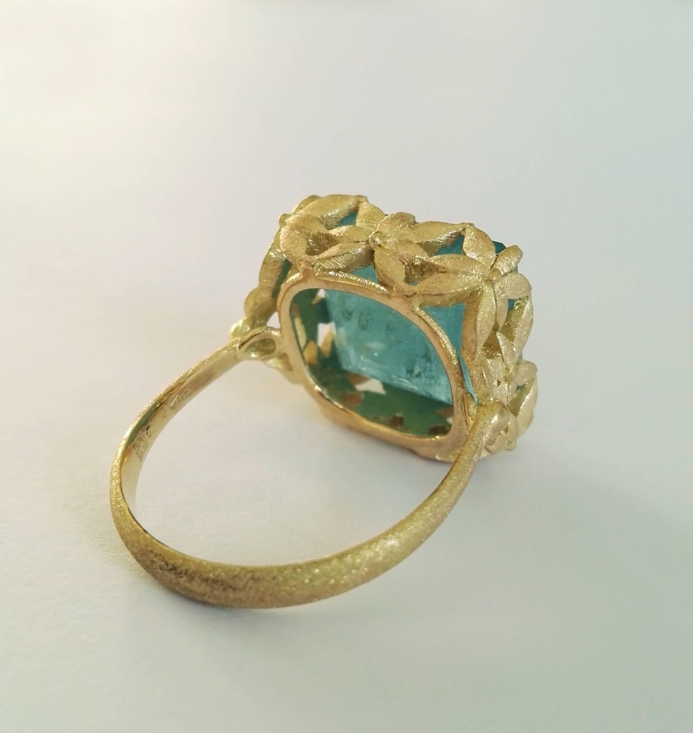 Dalben Aquamarine Gold Ring 4