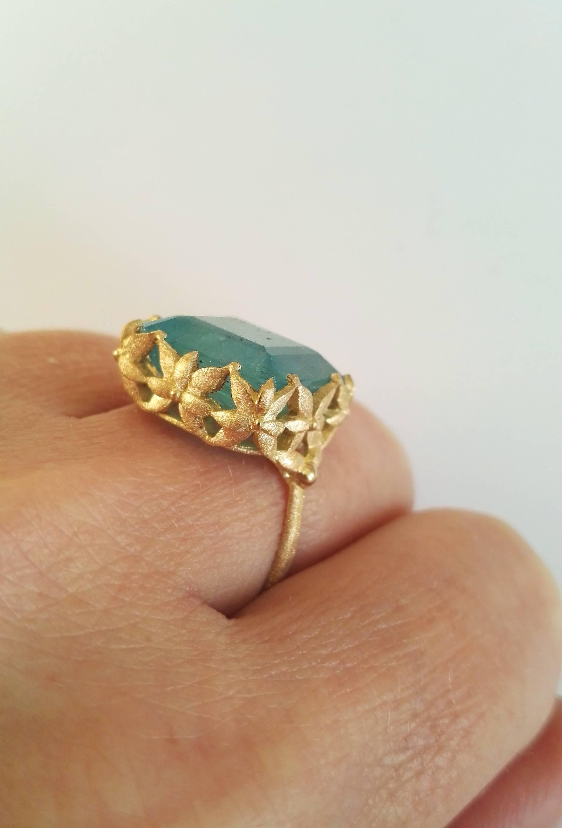 Dalben Aquamarine Gold Ring In New Condition In Como, IT