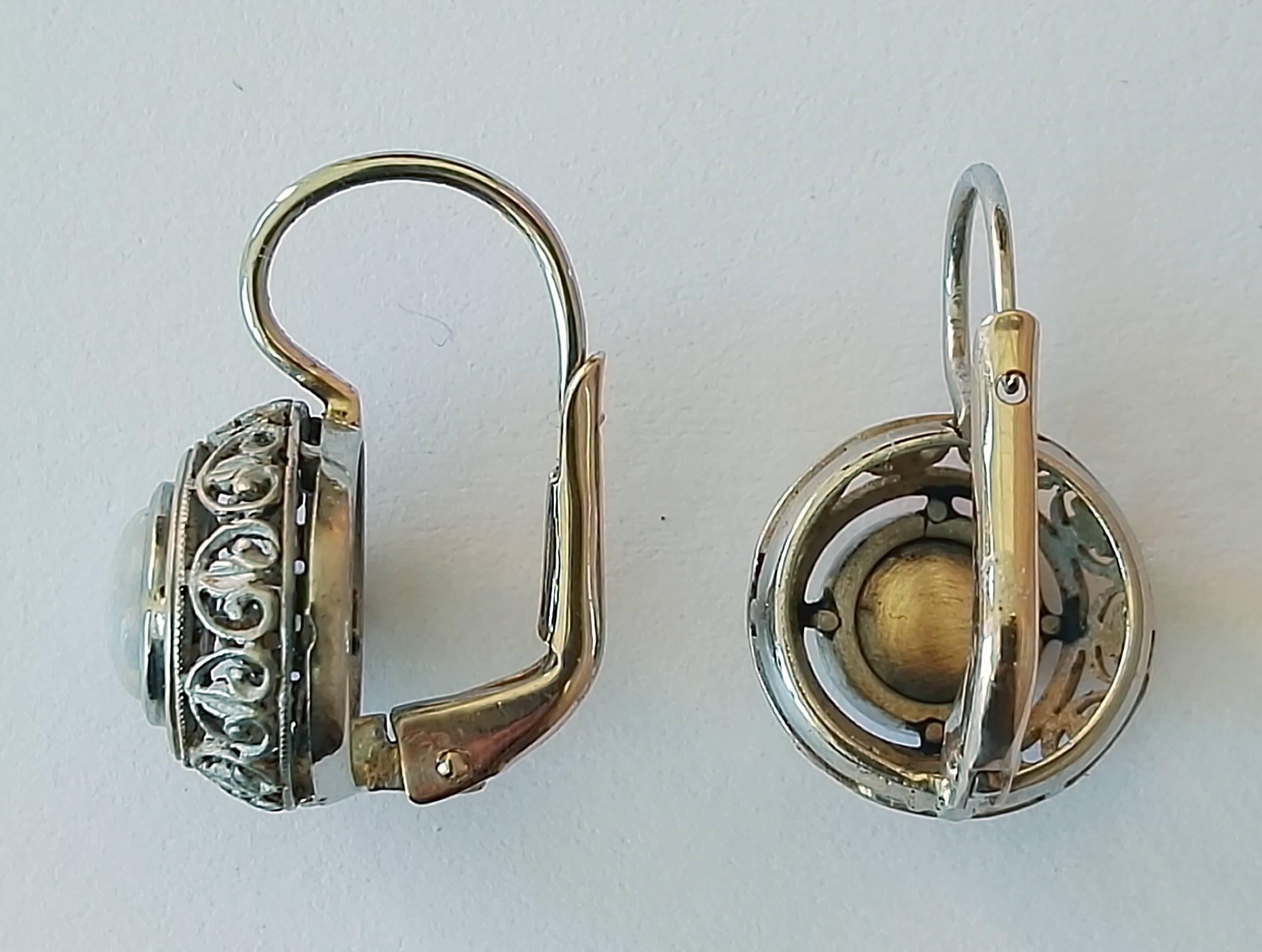 1920s Opal Gold Earrings 1