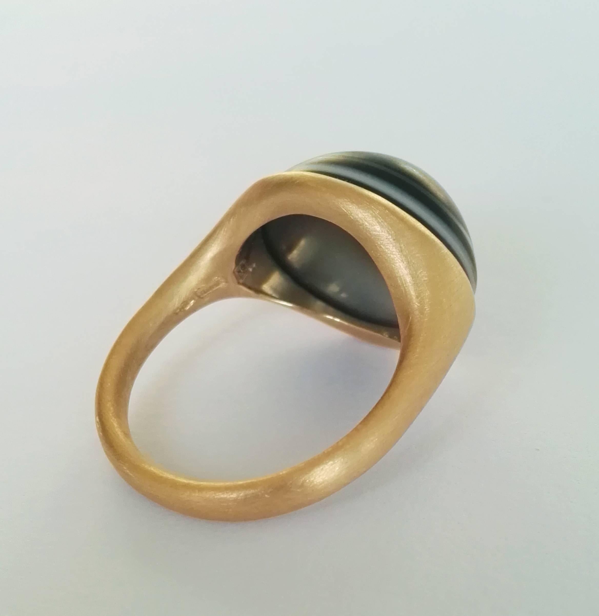 Dalben Unisex Banded Achat Gold Ring im Zustand „Neu“ im Angebot in Como, IT