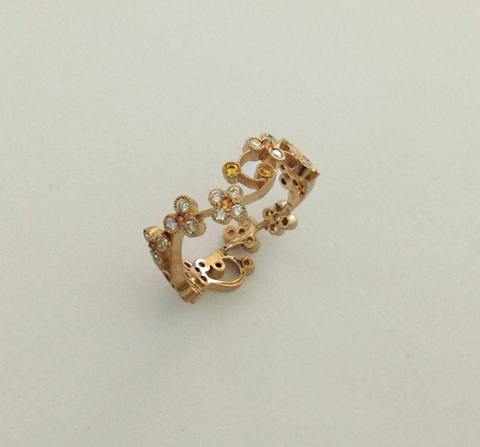 Dalben Gelber Saphir Diamant Goldband Ring im Zustand „Neu“ im Angebot in Como, IT