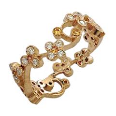 Dalben Yellow Sapphire Diamond Gold Band Ring 8