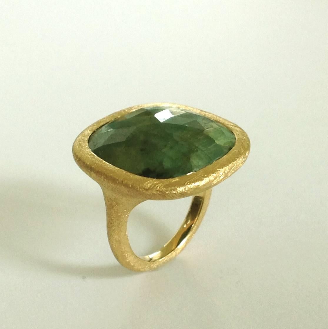 raw emerald gold ring