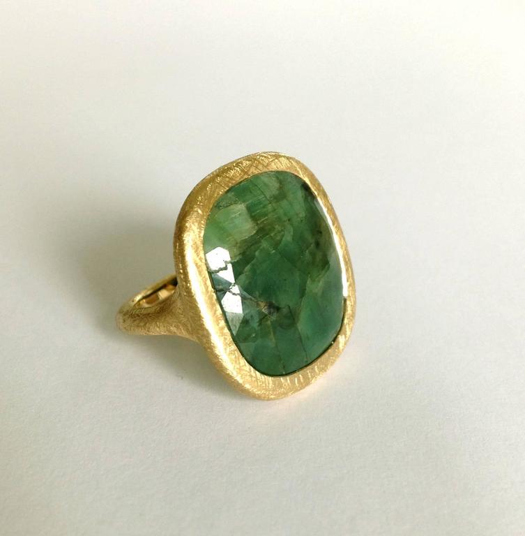 Dalben Raw Emerald Slice Gold Ring at 1stDibs raw emerald gold ring, slice of gold, raw