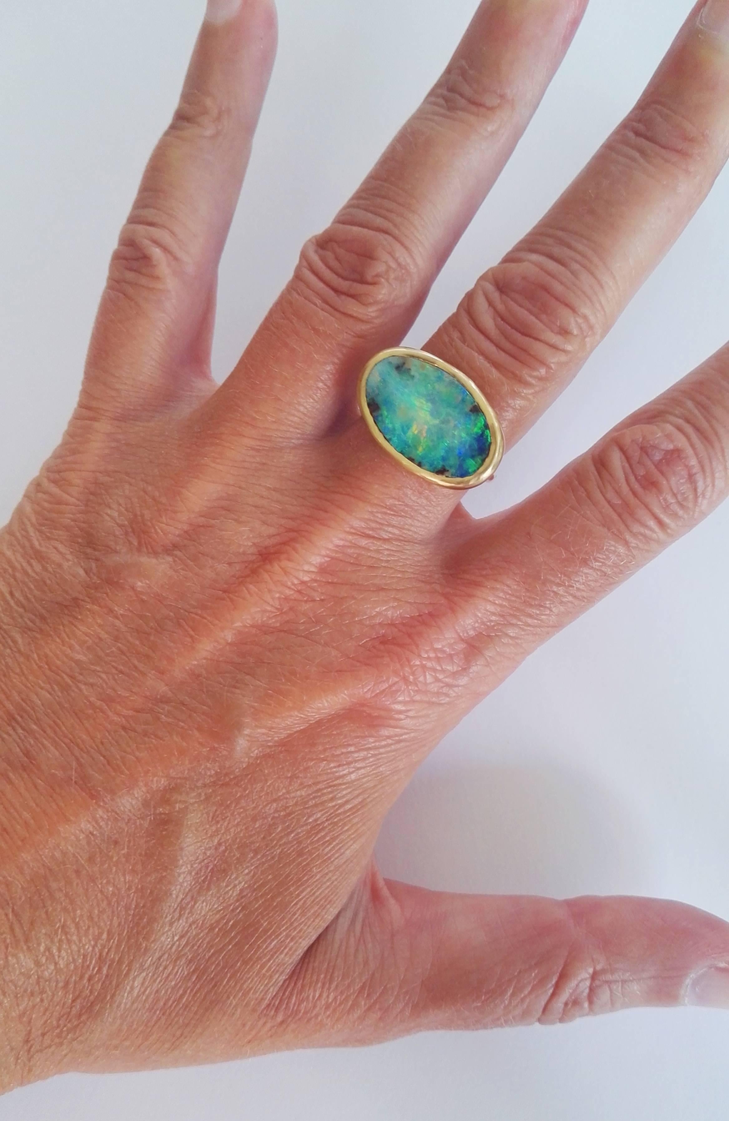 Dalben Boulder Opal Gold Ring 5