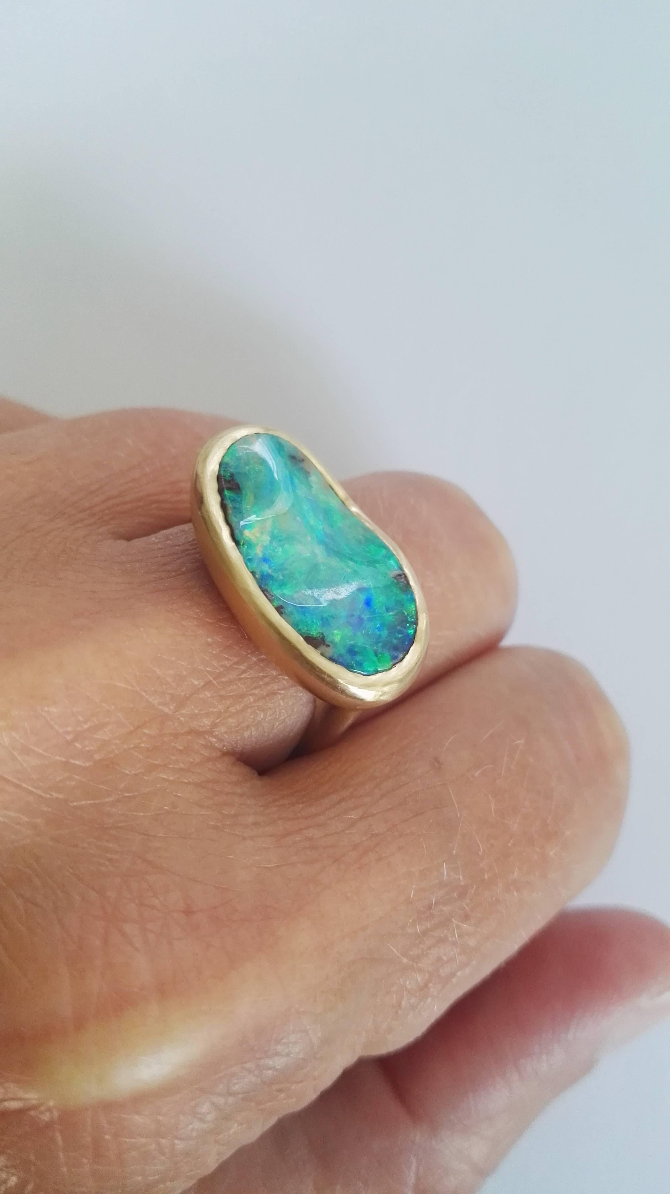 Dalben Boulder Opal Gold Ring 4