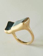 Dalben Rectangular Boulder Opal Gold Ring