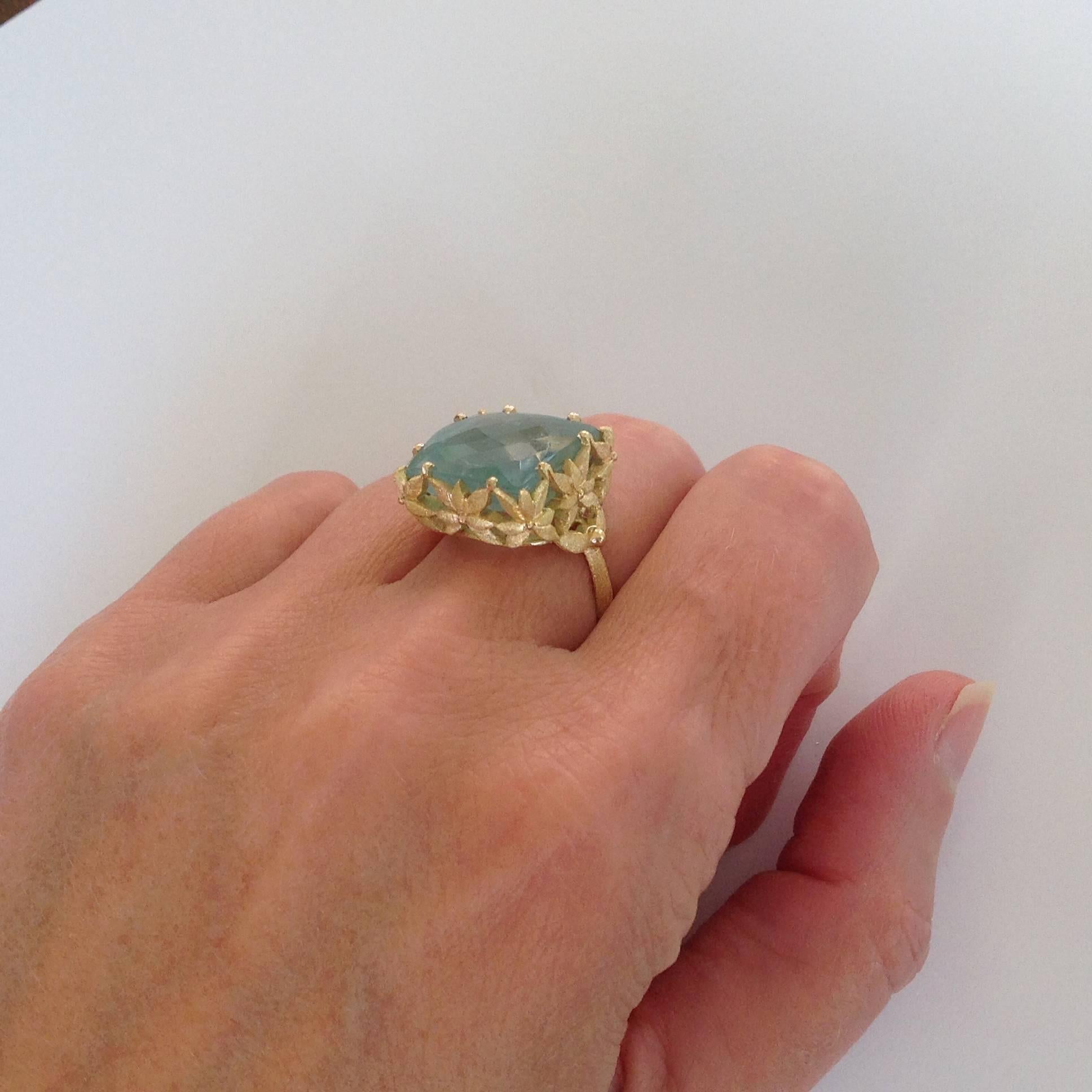 Dalben Aquamarine Gold Ring 2