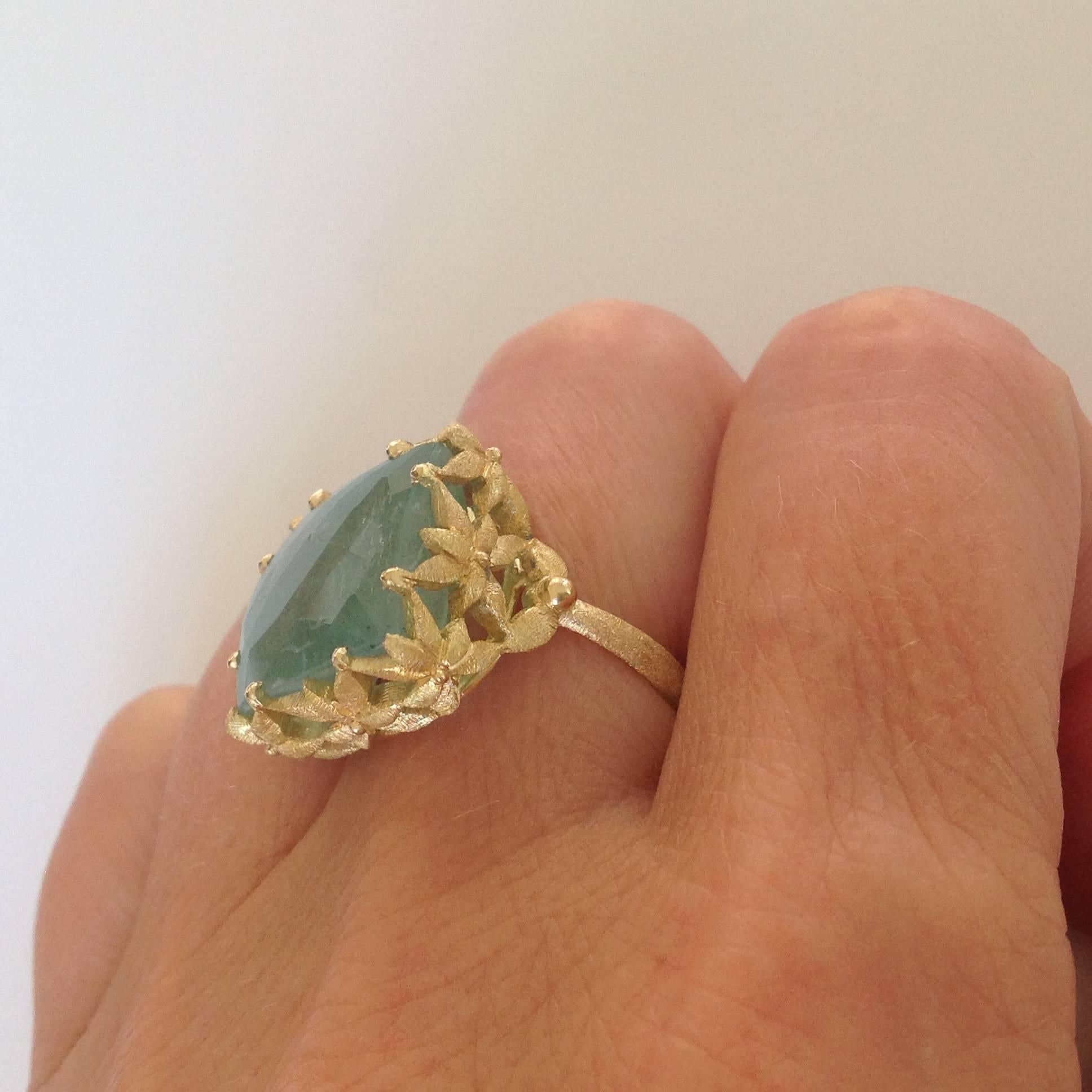 Dalben Aquamarine Gold Ring 4