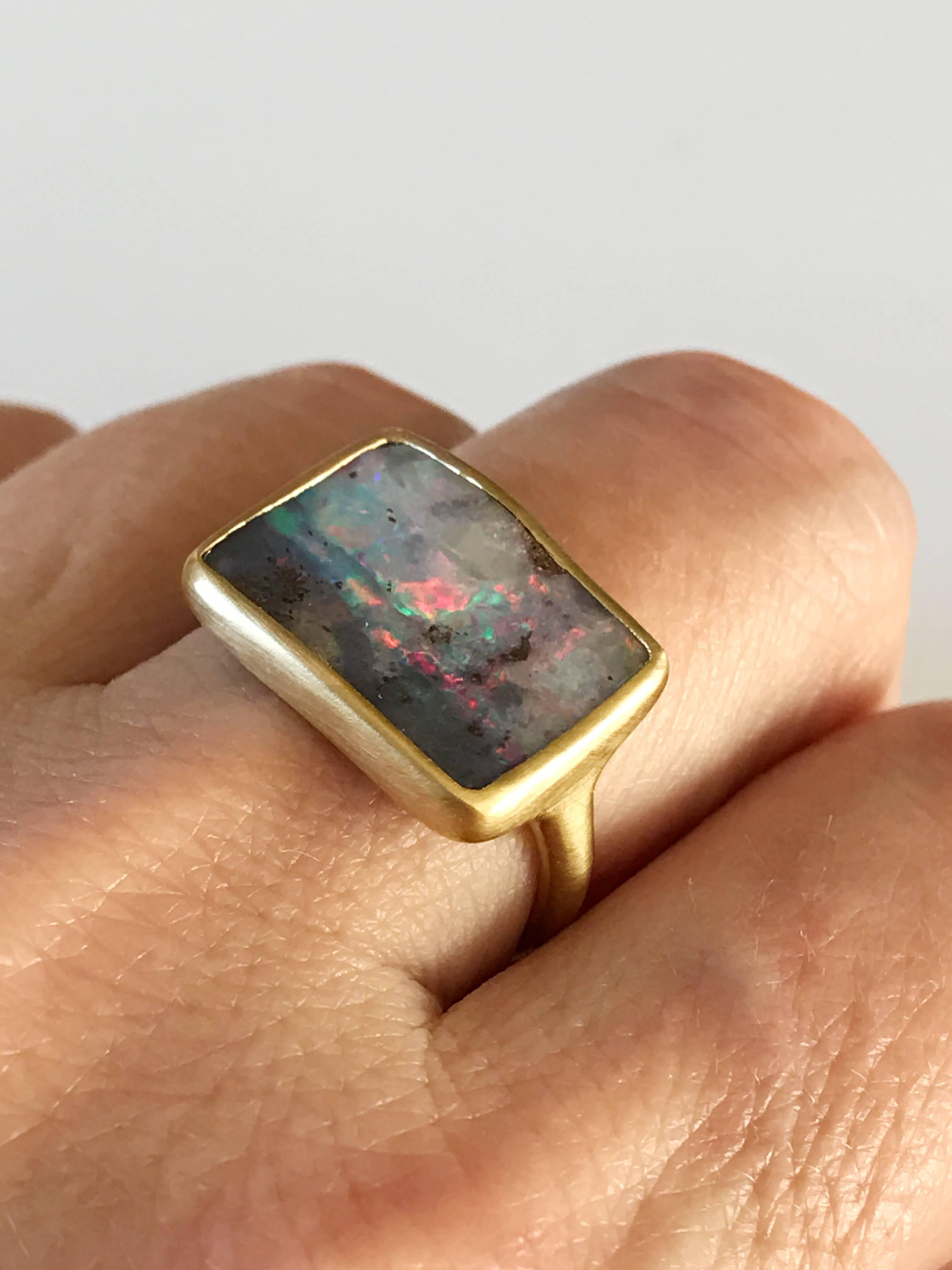 Women's Dalben Sunset Boulder Opal Gold Ring