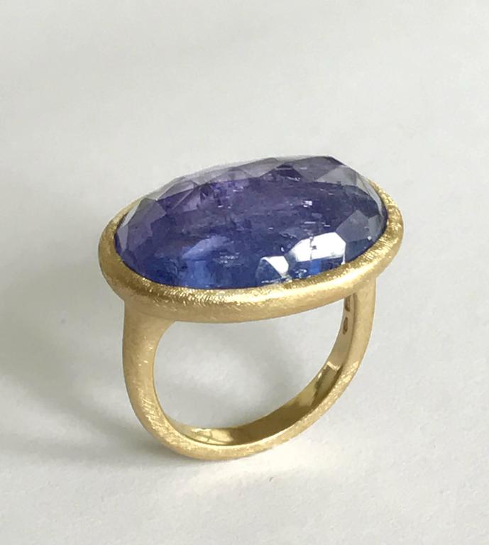 Dalben One of a Kind Tanzanite Scratch Engraved Gold Ring For Sale at ...