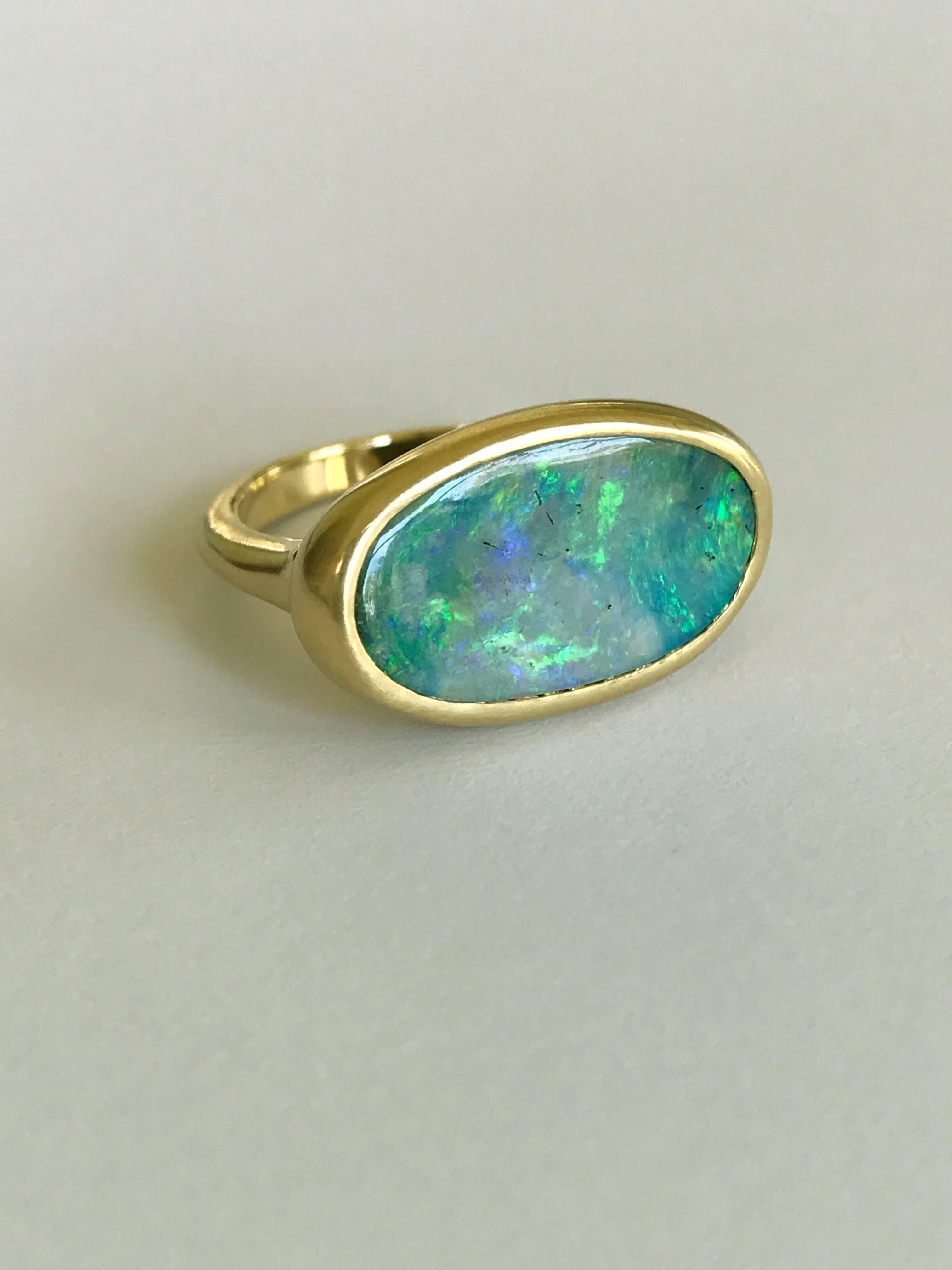Dalben Australian Boulder Opal Yellow Gold Ring 1