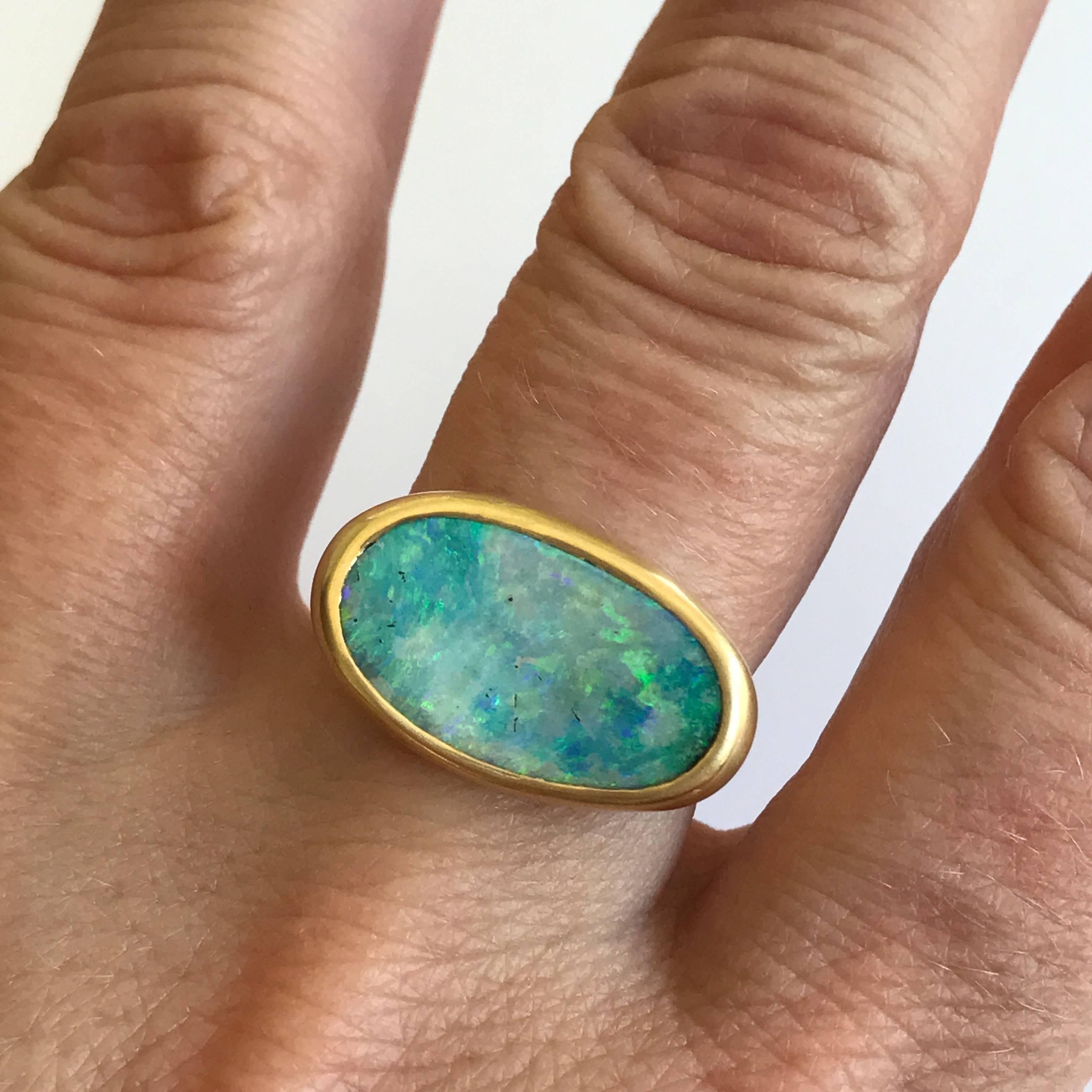 Dalben Australian Boulder Opal Yellow Gold Ring 5