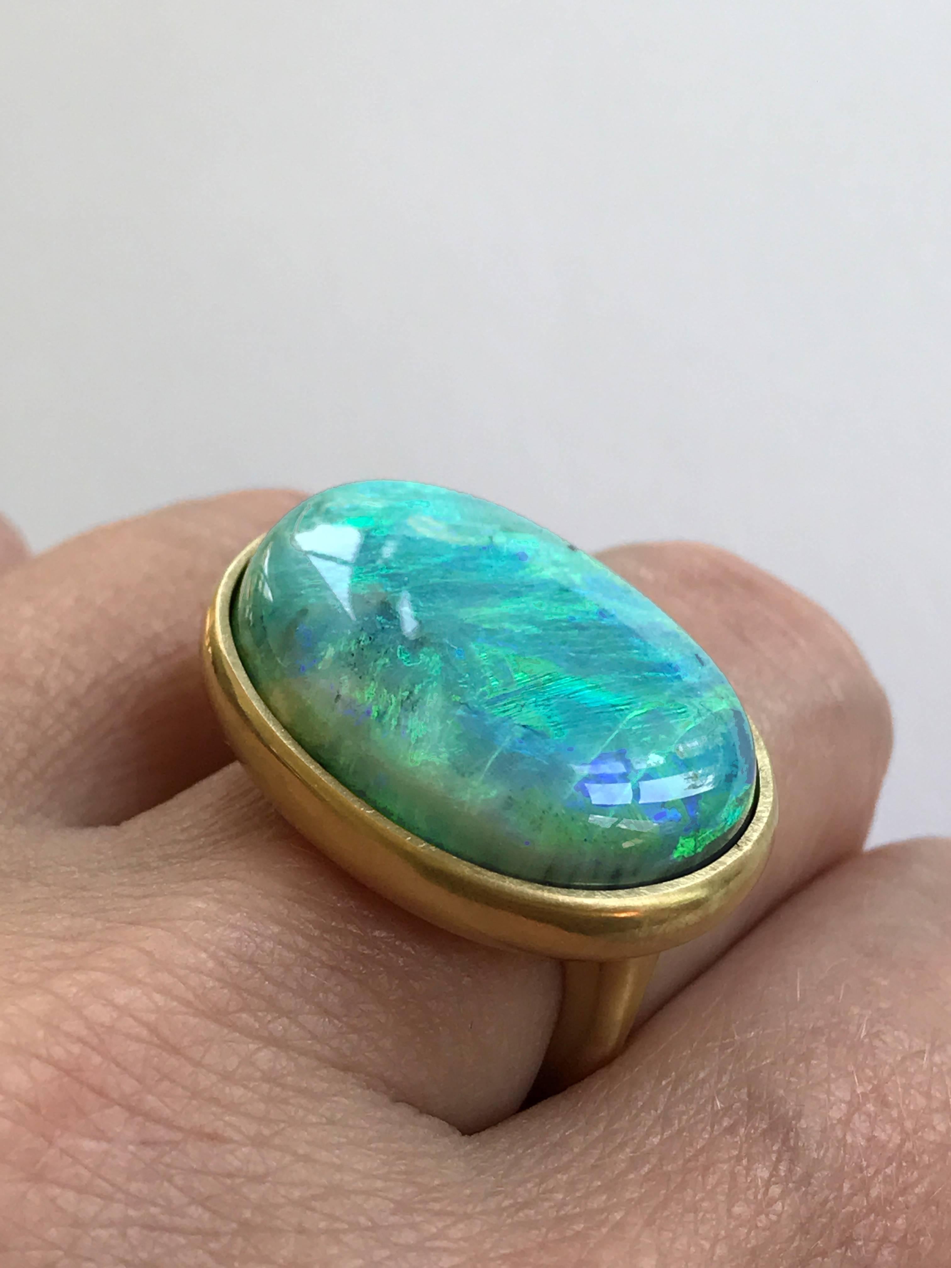 Women's Dalben Magnificent Lightning Ridge Australian Opal Gold Ring