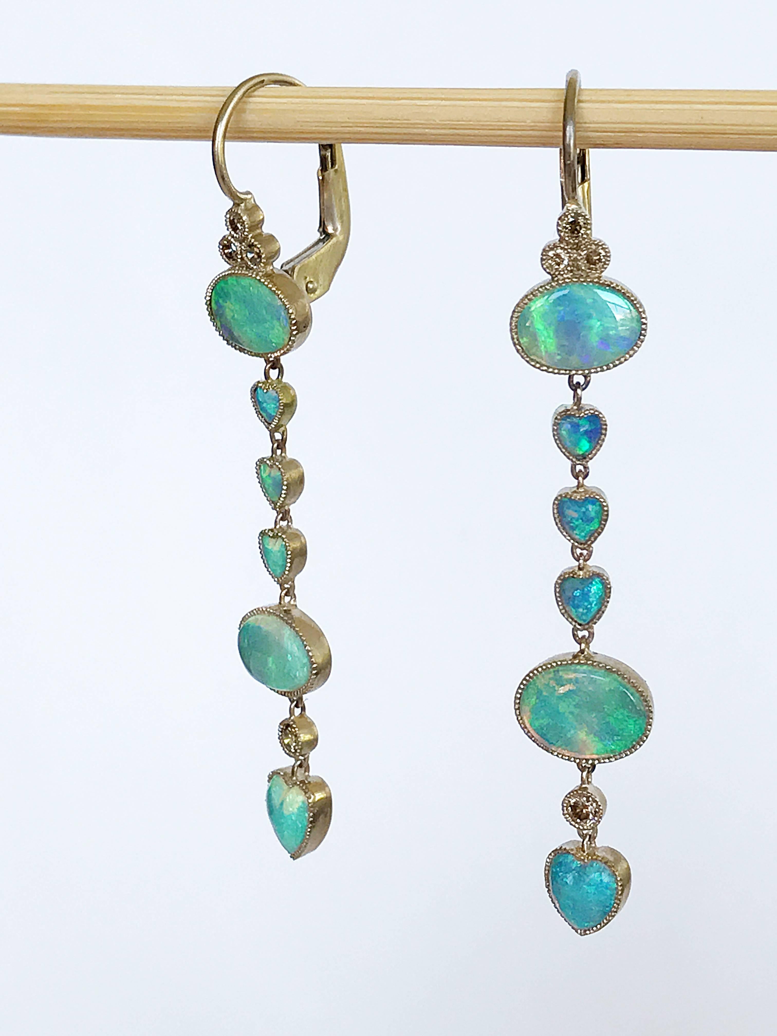 australian opal drop earrings