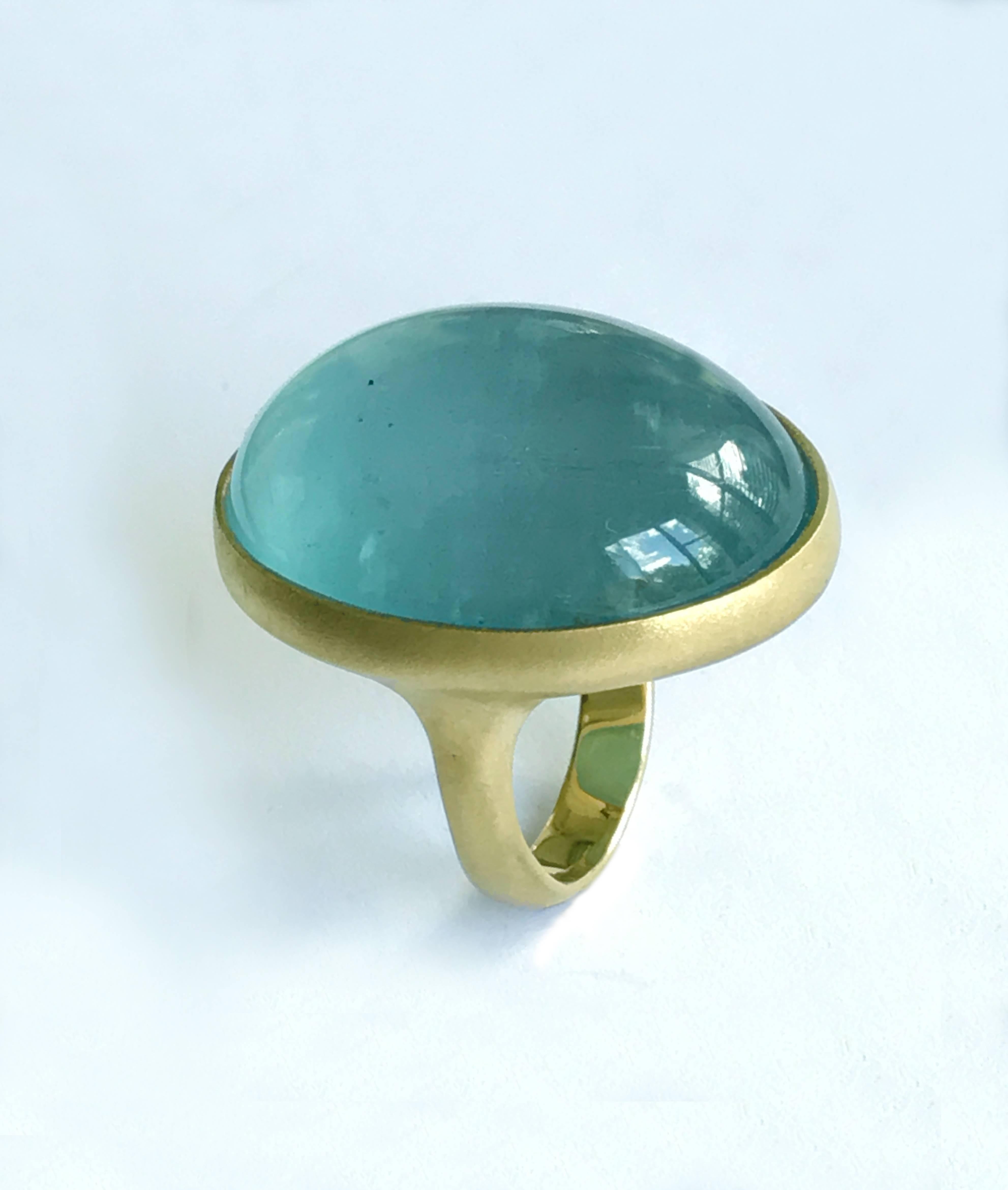 cabochon aquamarine ring