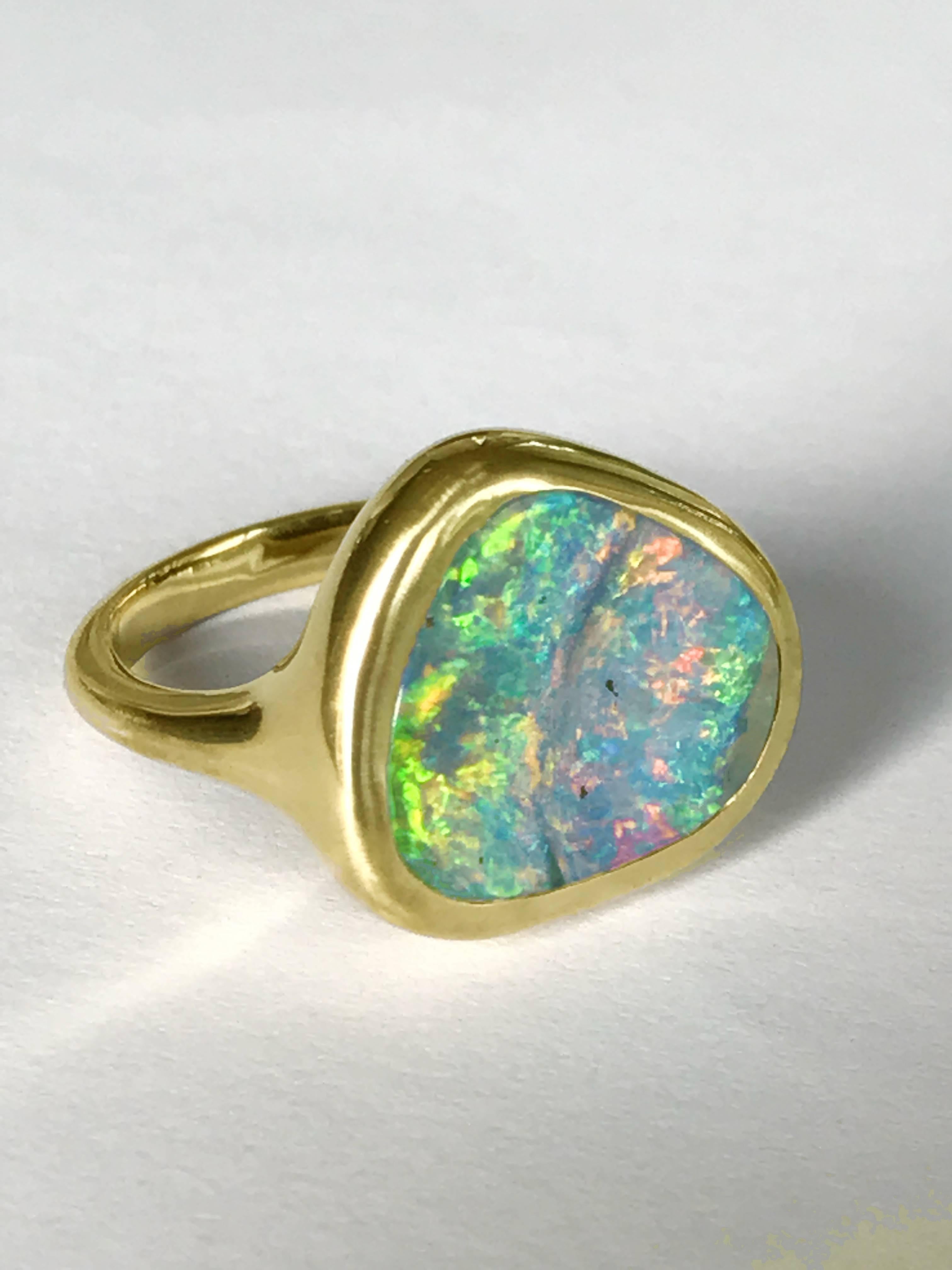 australian boulder opal ring