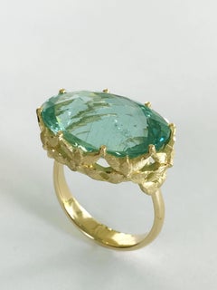 Dalben Aquamarine Gold Cocktail Ring