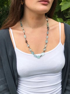 Dalben Aquamarine Rose Gold Necklace