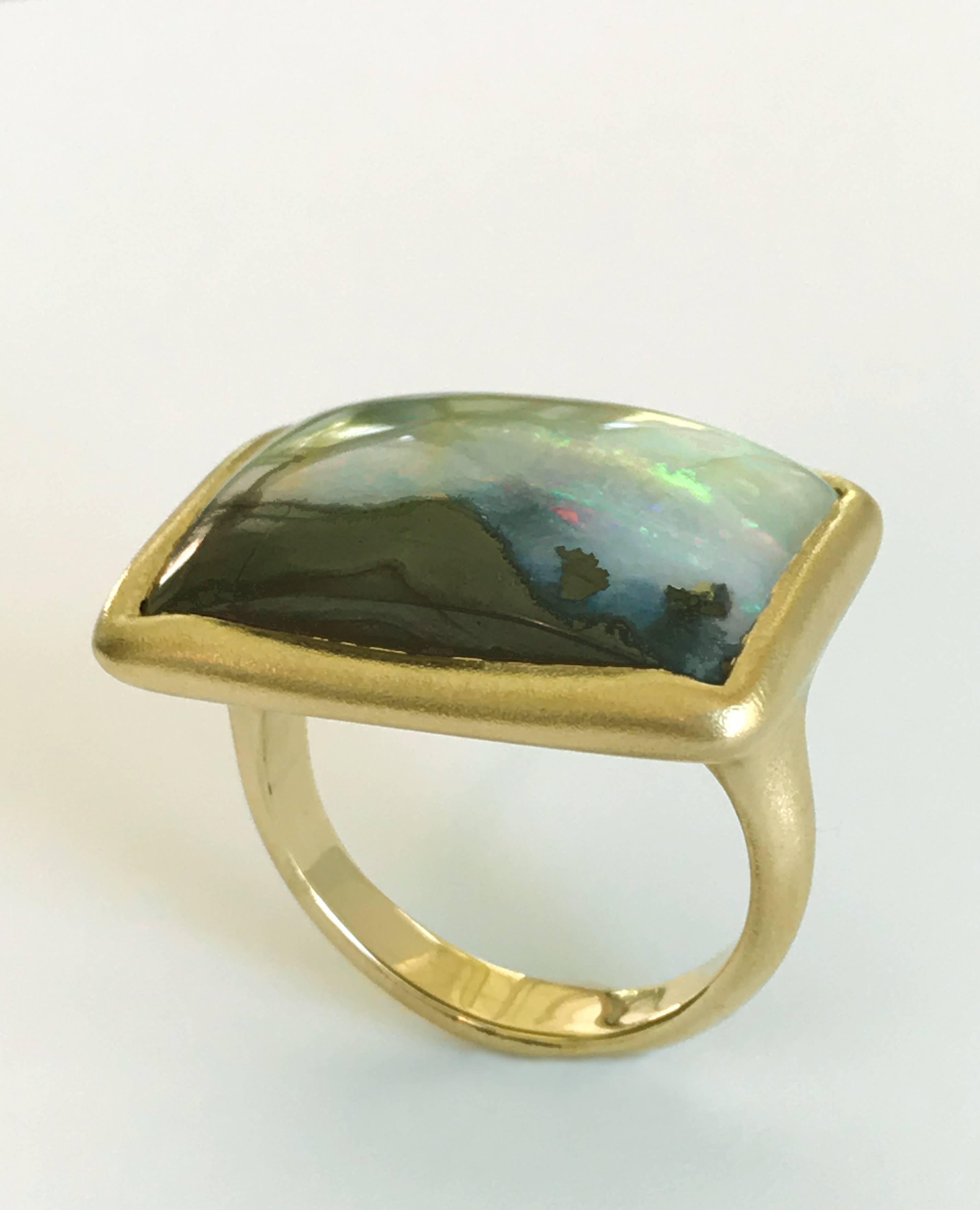 Dalben Sunrise Boulder Opal Gold Ring In New Condition In Como, IT