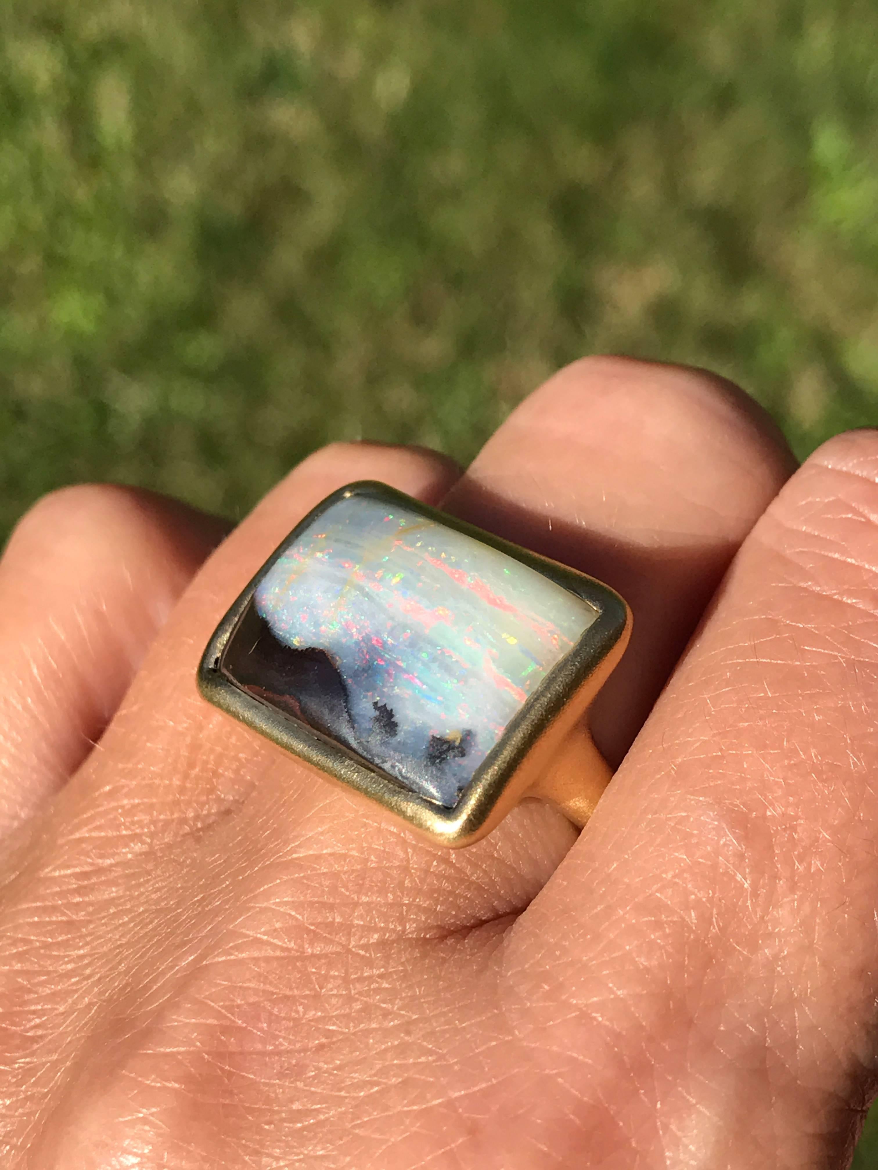 Dalben Sunrise Boulder Opal Gold Ring 3