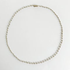 Dalben Light Brown Faceted Beads Diamond White Gold Necklace