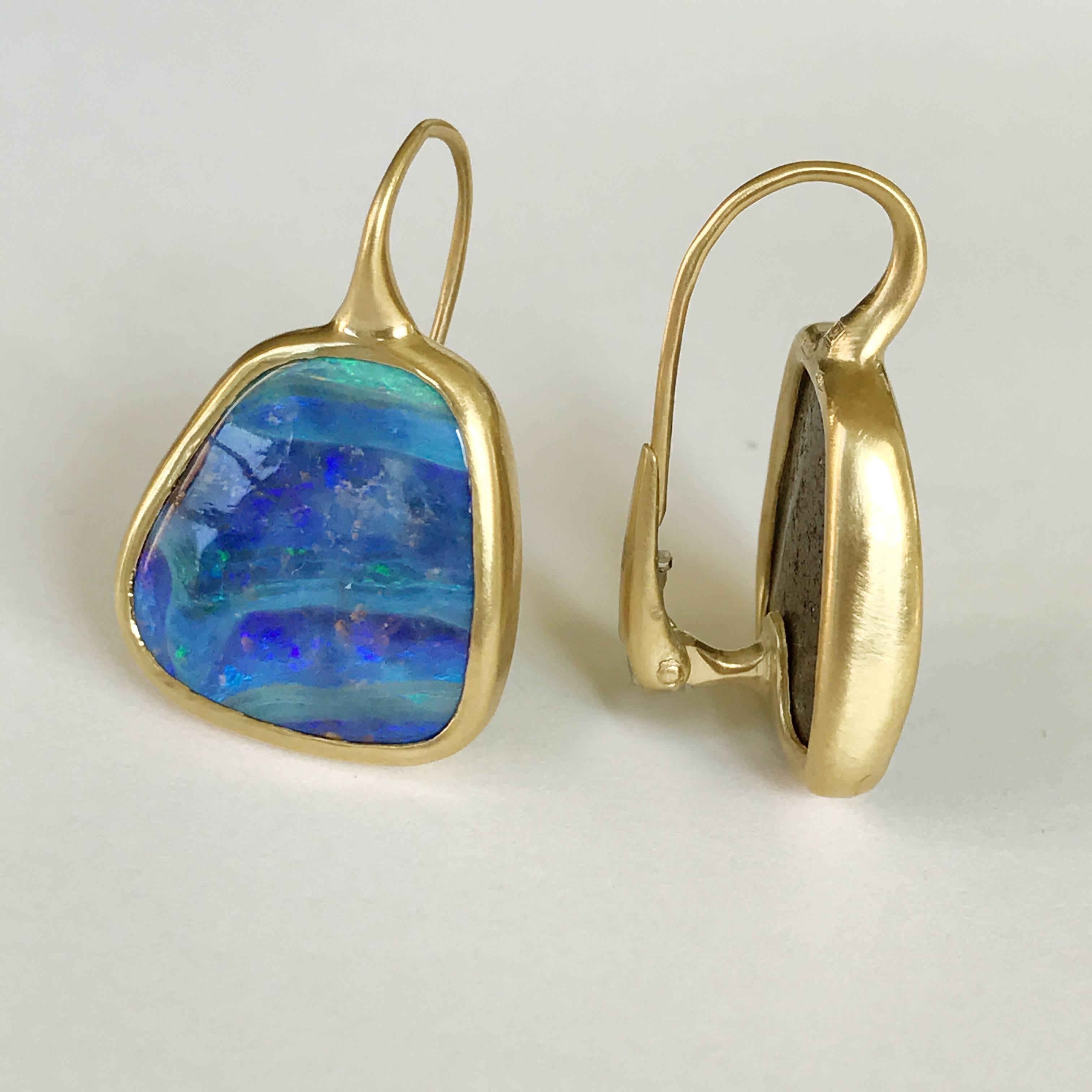 Women's Dalben Australian Boulder Opal Yellow Gold Earrings