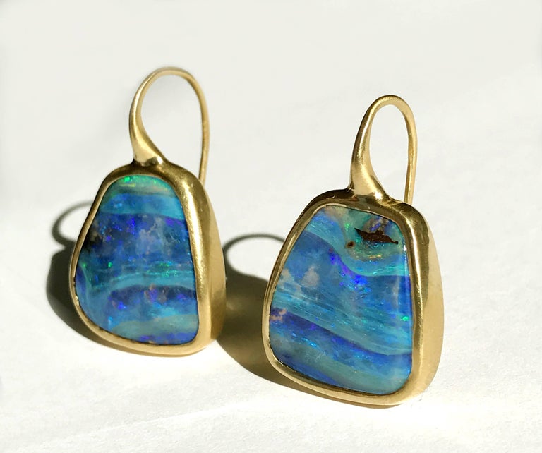 Dalben Australian Boulder Opal Yellow Gold Earrings at 1stDibs ...