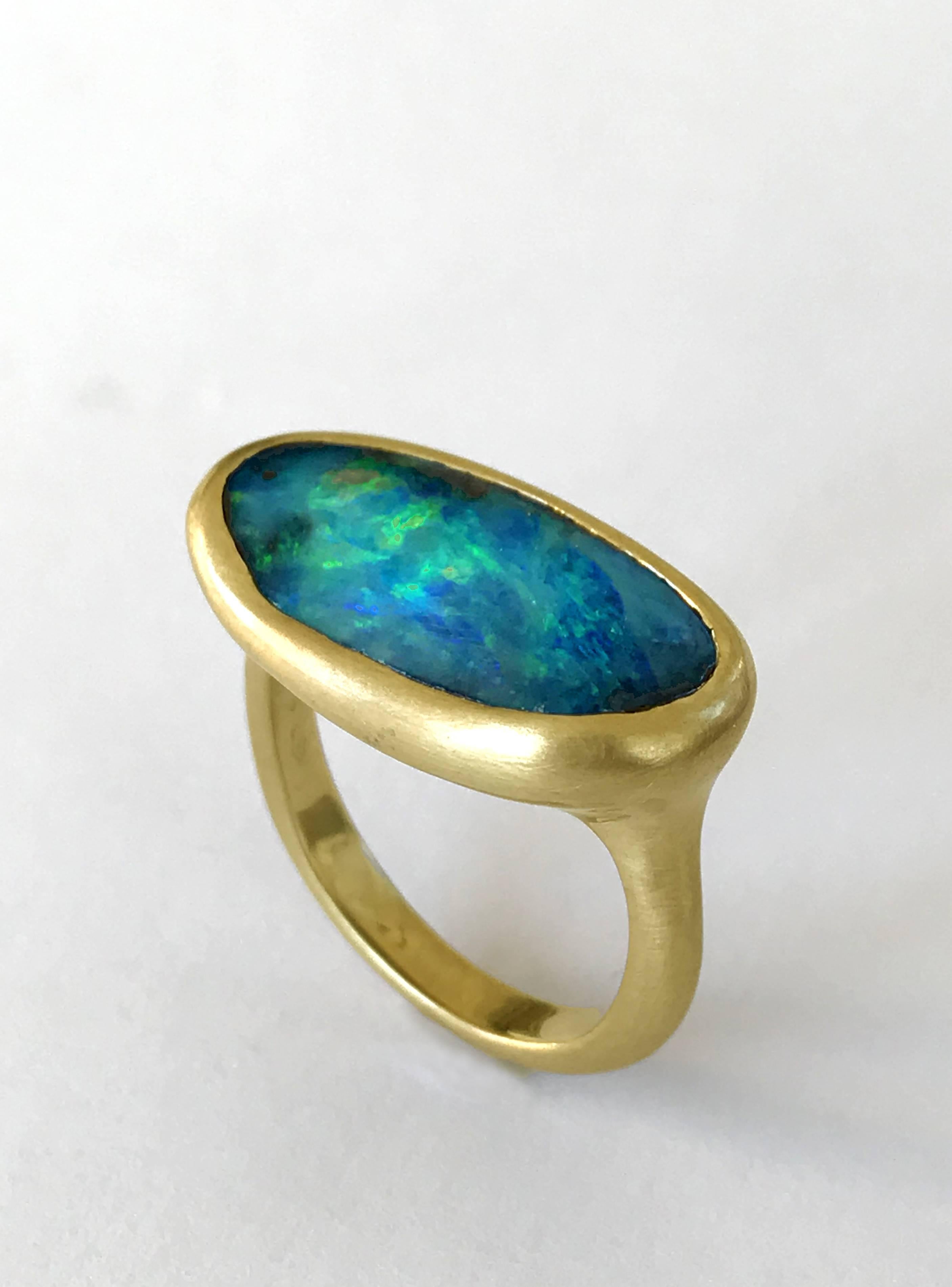 Dalben Design Australian Boulder Opal Yellow Gold Ring at 1stDibs ...