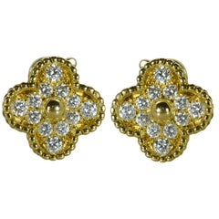 Van Cleef & Arpels Alhambra Diamond Earrings