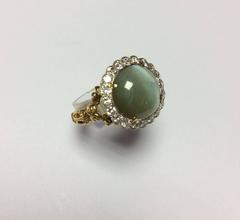 Victorian Chrysoberyl Diamonds Gold Ring