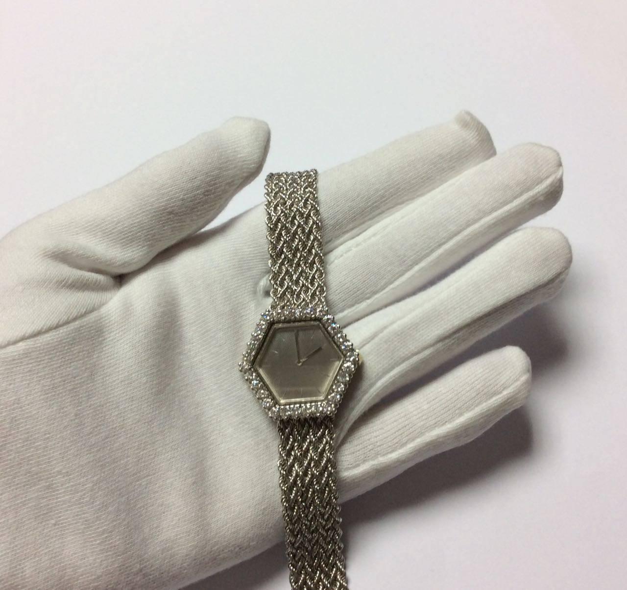 Women's Boucheron Ladies White Gold Diamonds Self Winding Wristwatch For Sale