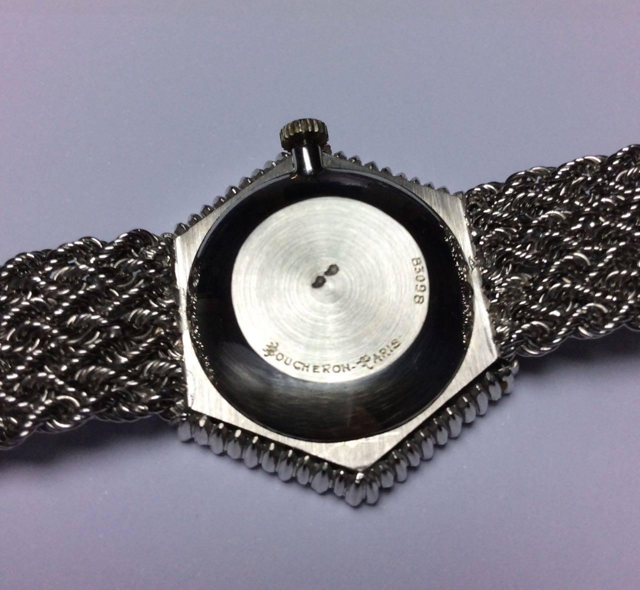 Boucheron Ladies White Gold Diamonds Self Winding Wristwatch For Sale 1
