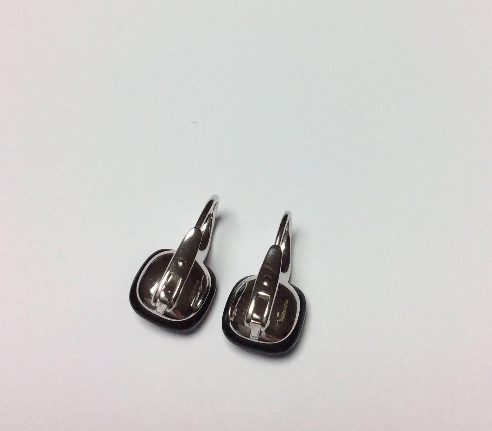 Pomellato Capri Jet Diamond Gold Drop Earrings In Good Condition In Saint-Ouen, FR