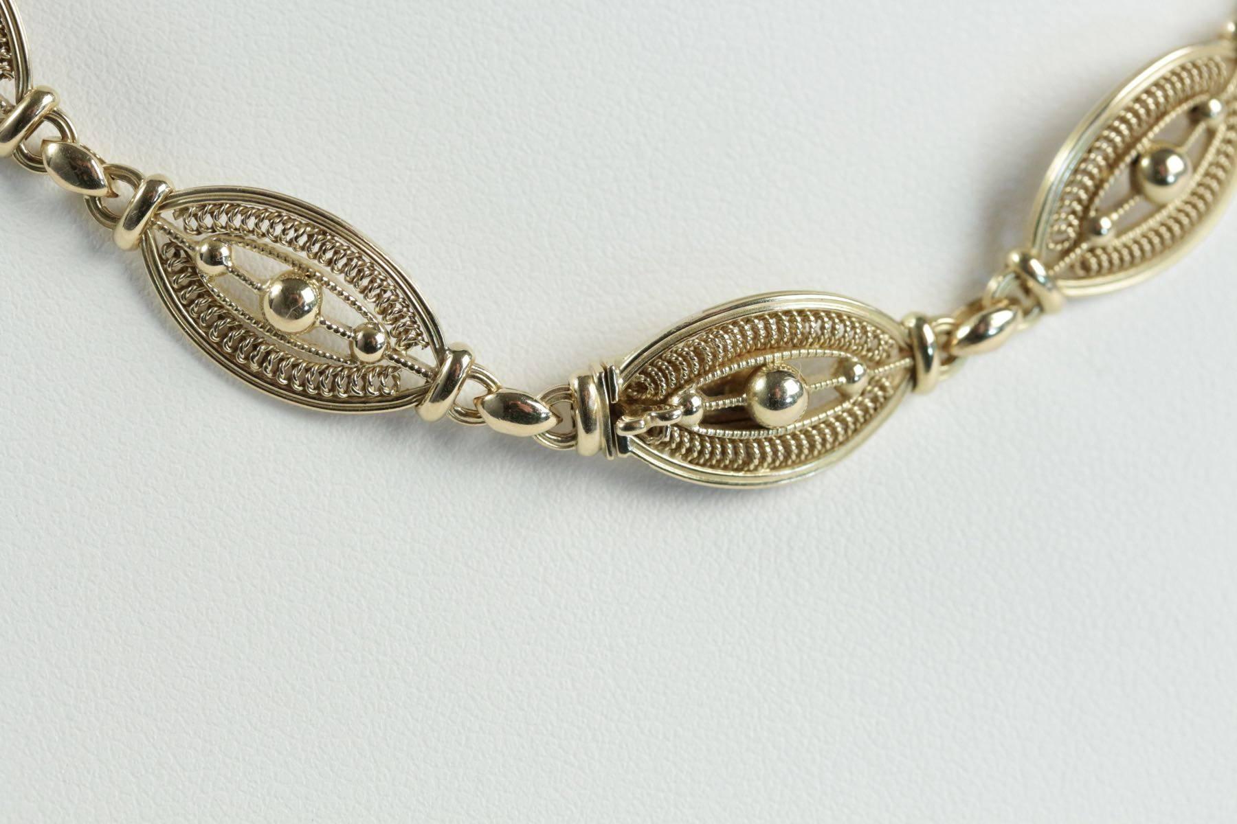Women's 1900s French Antique Gold Bracelet Necklace  For Sale