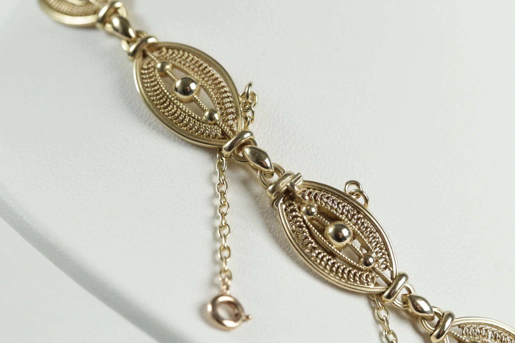 1900s French Antique Gold Bracelet Necklace  For Sale 1