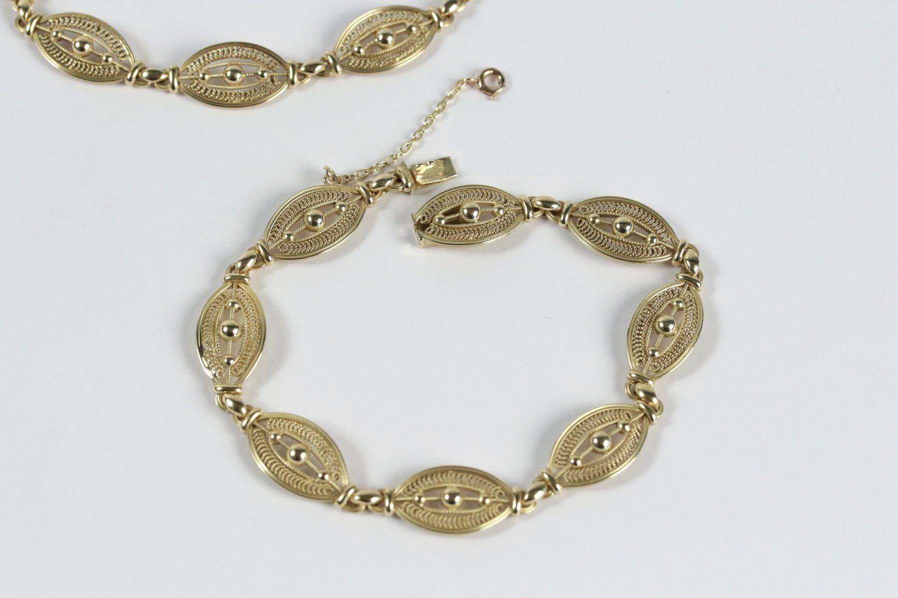 1900s French Antique Gold Bracelet Necklace  For Sale 2