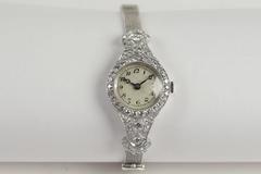 Lady's Antique Platinum and Diamond Wristwatch