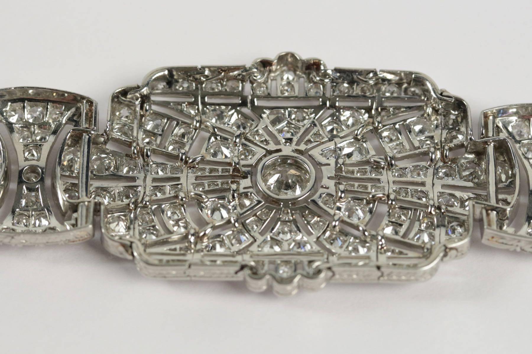 Art Deco Diamond Platinum Bracelet 2