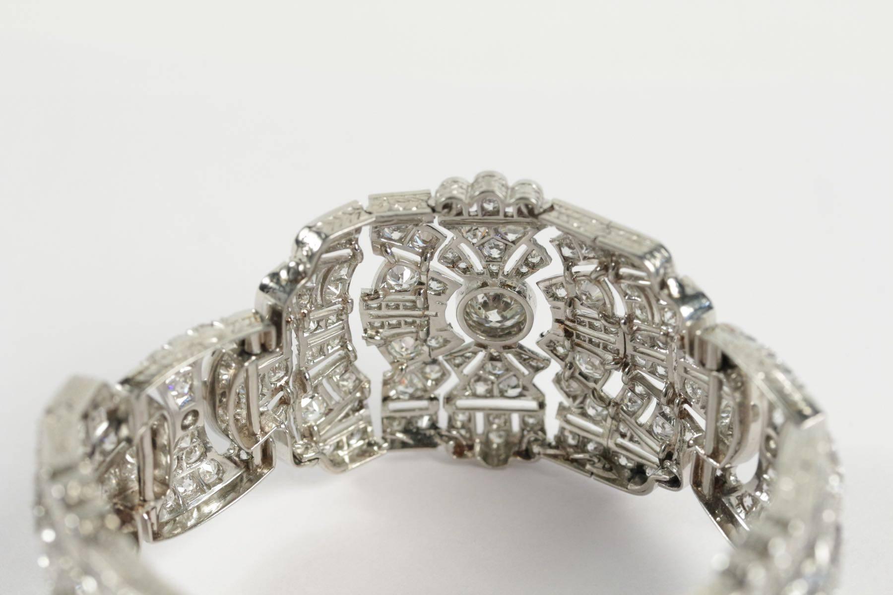 Art Deco Diamond Platinum Bracelet 3