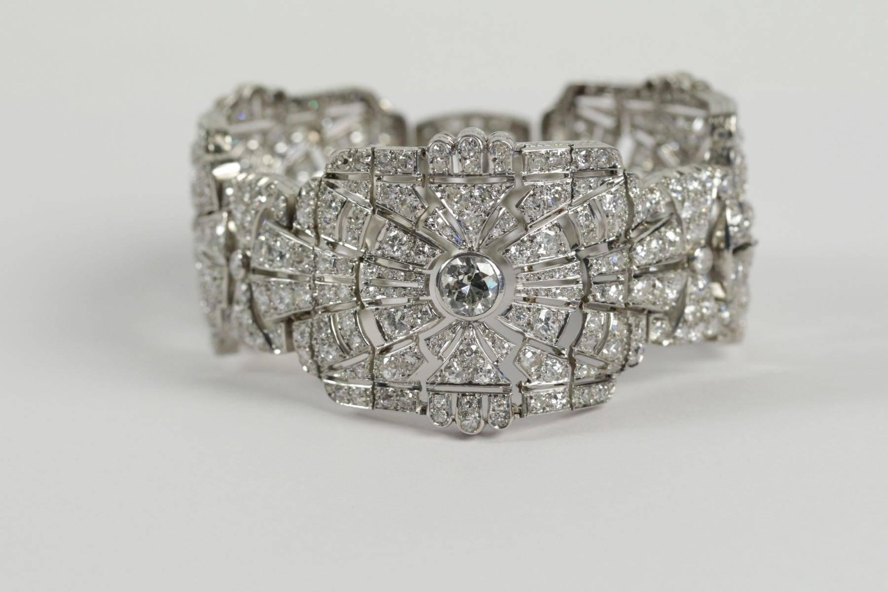 Art Deco Diamond Platinum Bracelet 6