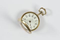 Art Nouveau French Omega Ladies Gold Diamond Mechanical movement Pocket Watch