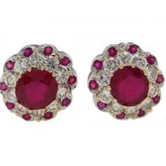 Luise Diamond Ruby Gold Earrings 7