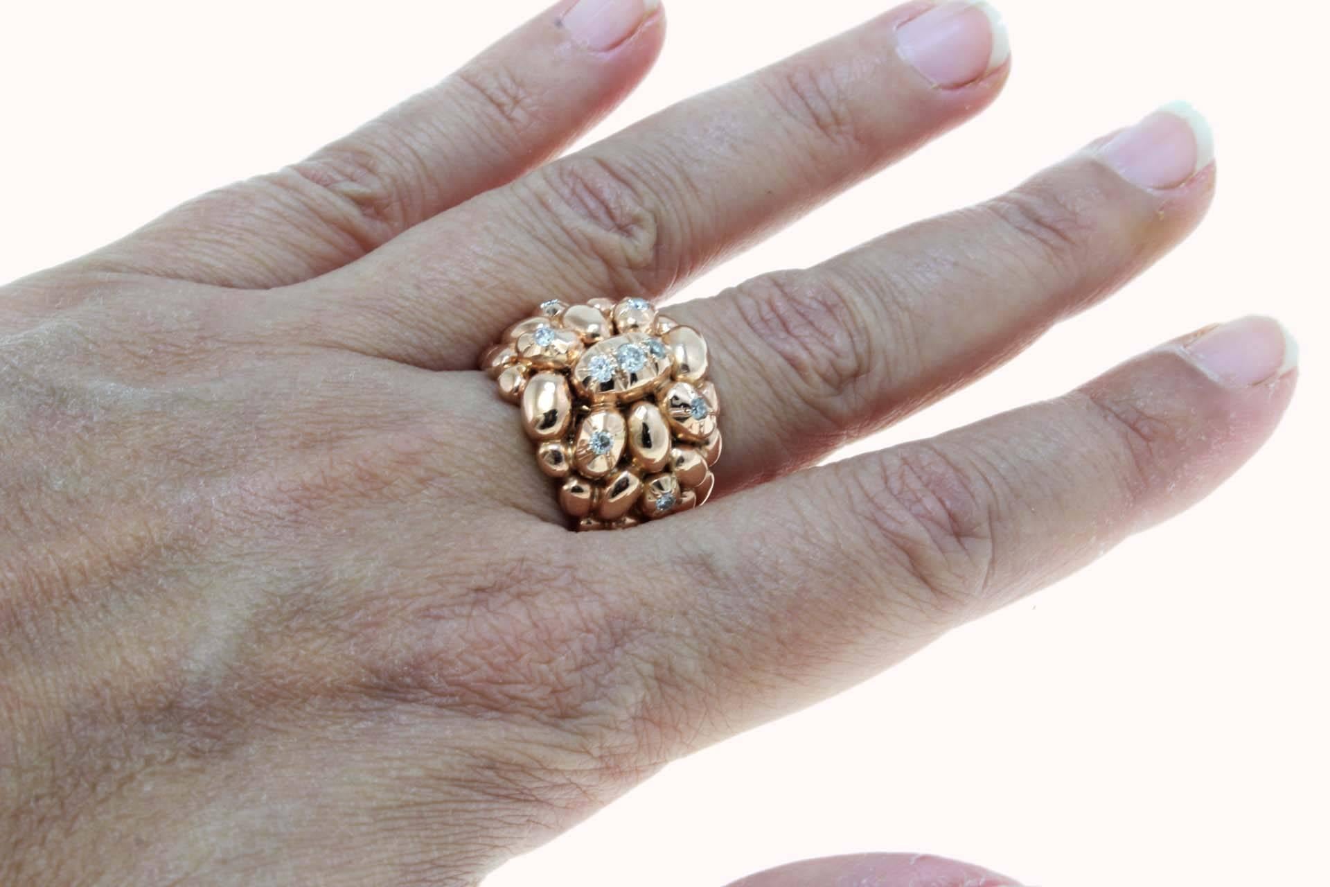 Rose Gold and Diamonds Dome Ring 1