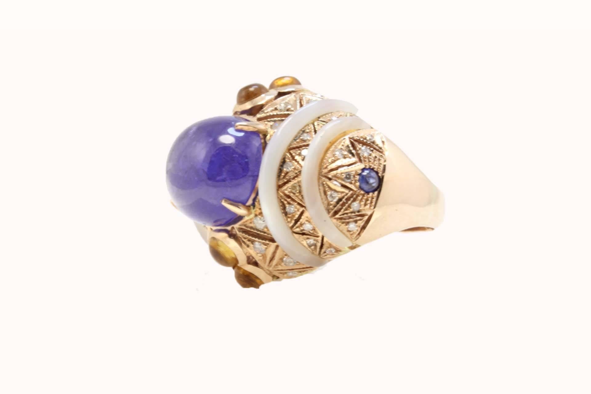 sapphire and pearl mothers ring
