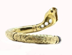 Alte Diamanten  Armband aus 18 Karat Gelbgold und Rubin