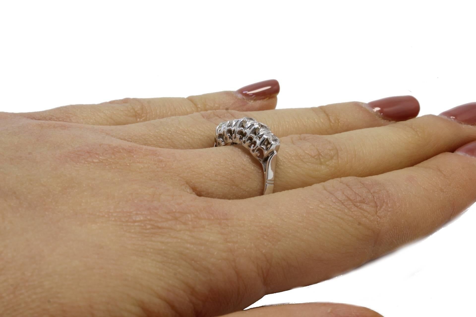 Women's or Men's Magnificent White Gold and Old Diamonds Ring