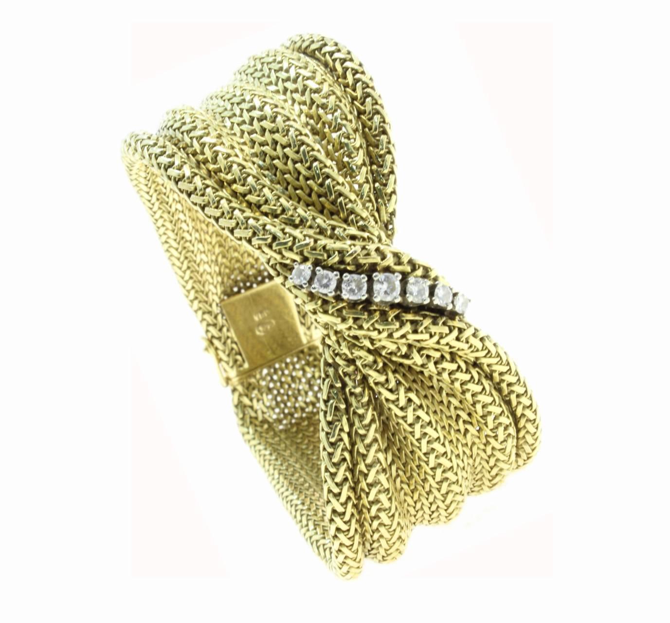 Yellow Gold and Diamonds Bracelet In Good Condition In Marcianise, Marcianise (CE)