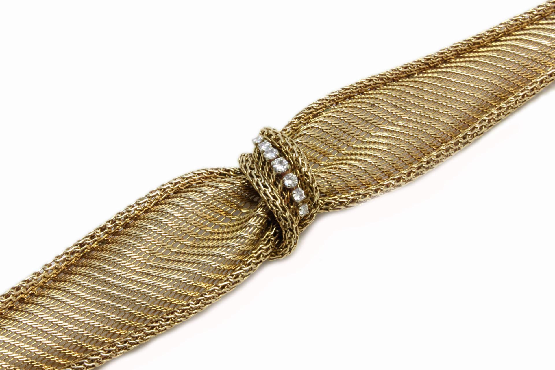 Rose Gold and Diamonds Ribbon Shape Bracelet In Good Condition In Marcianise, Marcianise (CE)