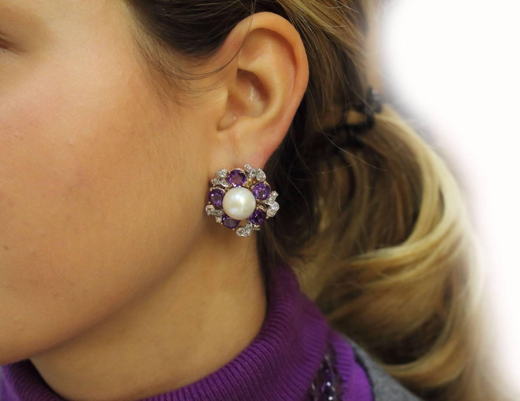 amethyst pearl earrings